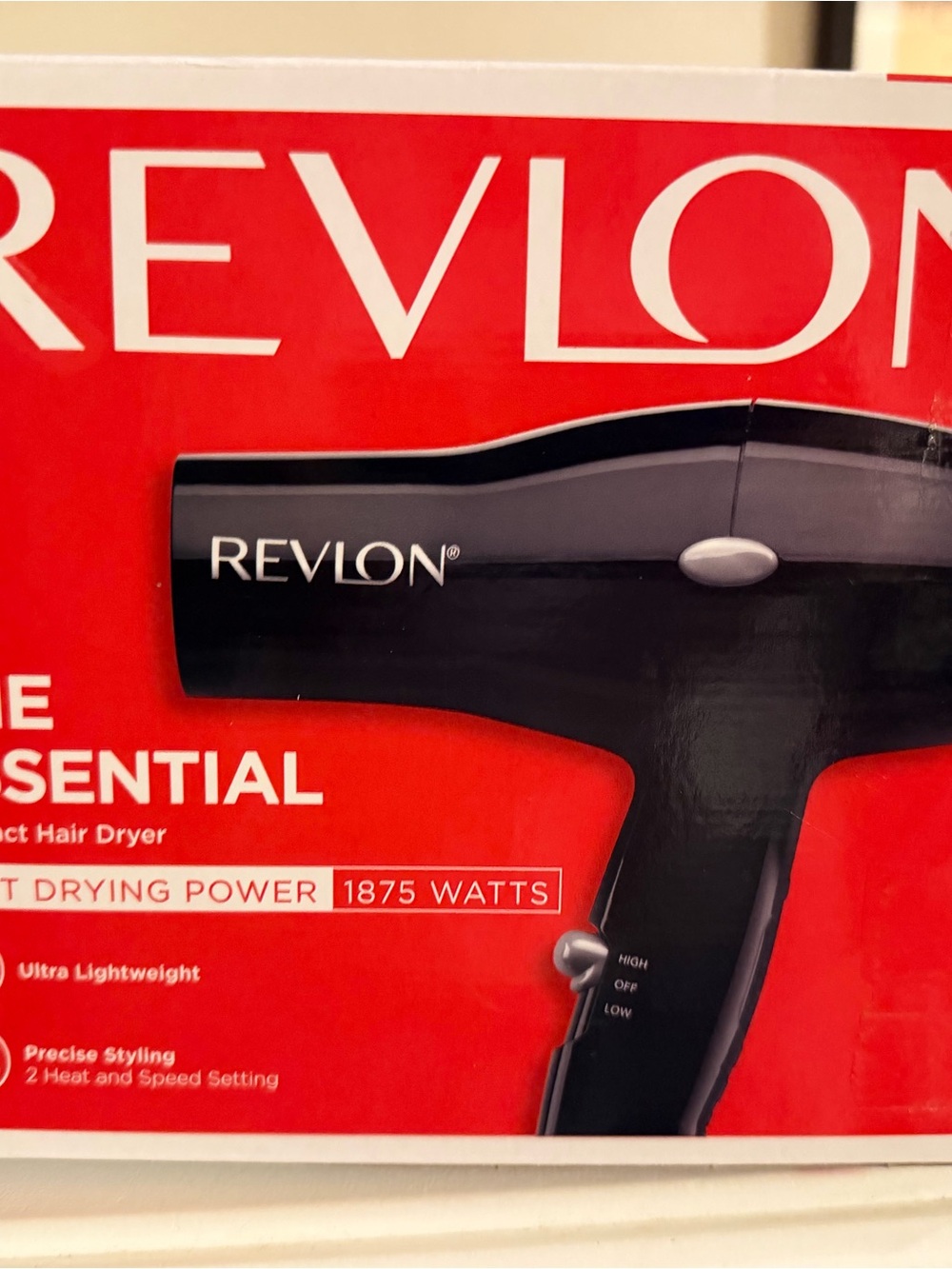 Revlon Black Hair Dryer with Red Box
